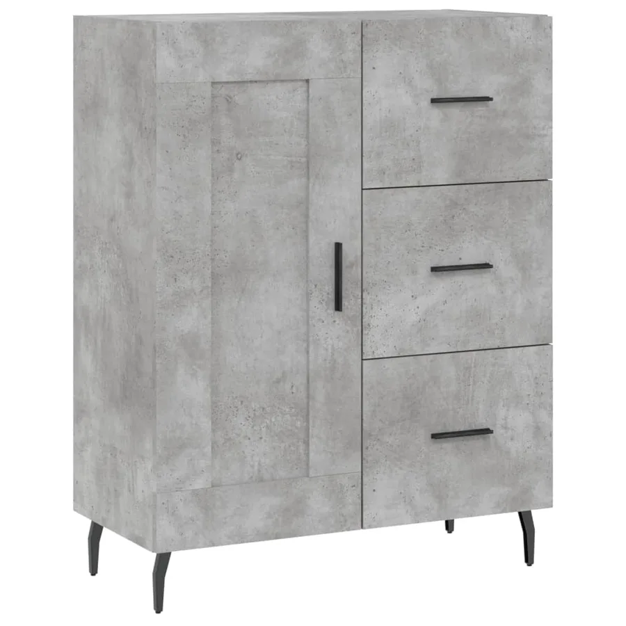Buffet haut Gris béton 69,5x34x180 cm Bois d'ingénierie - 7