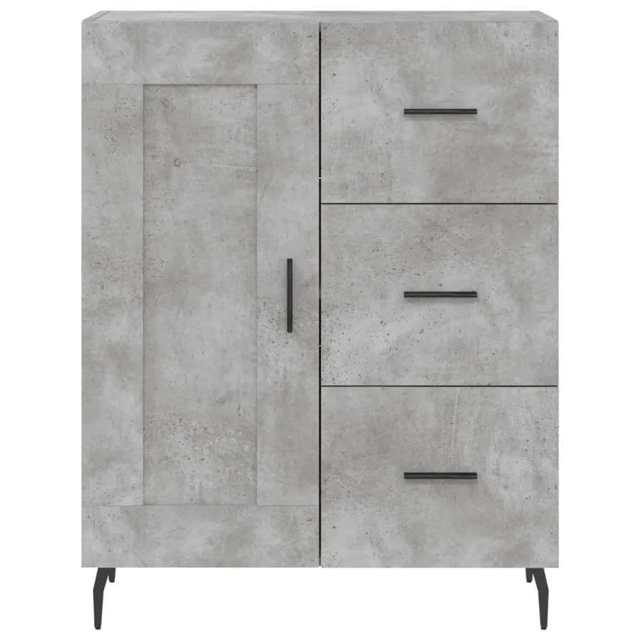 Buffet haut Gris béton 69,5x34x180 cm Bois d'ingénierie - 8