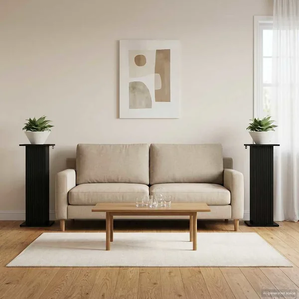 Support de Plante 2 pcs Noir 30,5 x 30 x 80,5 cm