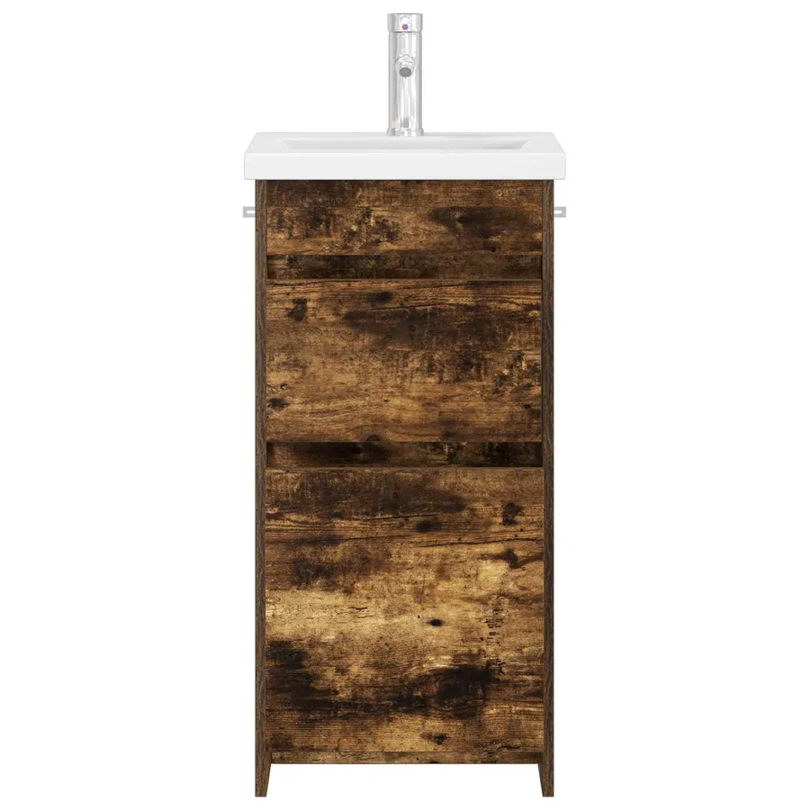 Meuble de salle de bain avec évier Chêne fumé 42 x 40 x 84,5 cm - 3