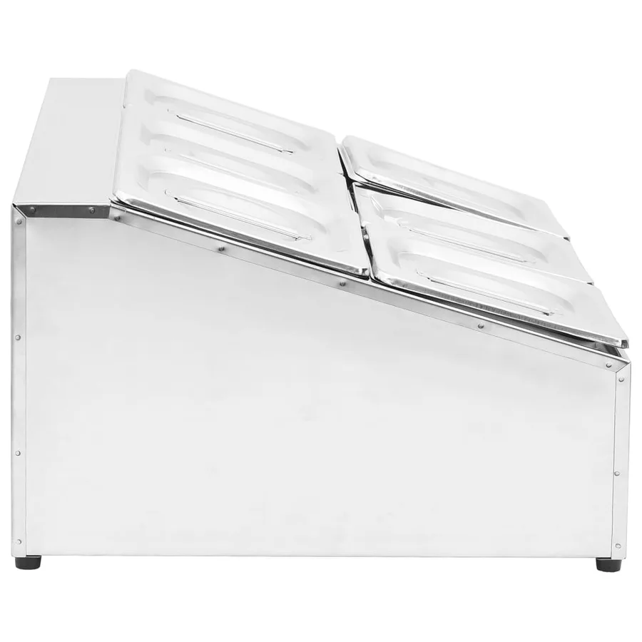 Récipient Gastronorm avec 6 bacs GN 1/6 Acier inoxydable - 4