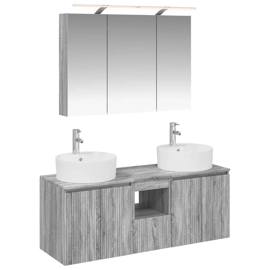 Ensemble d'armoire de salle de bain 4 pcs Sonoma gris - 2