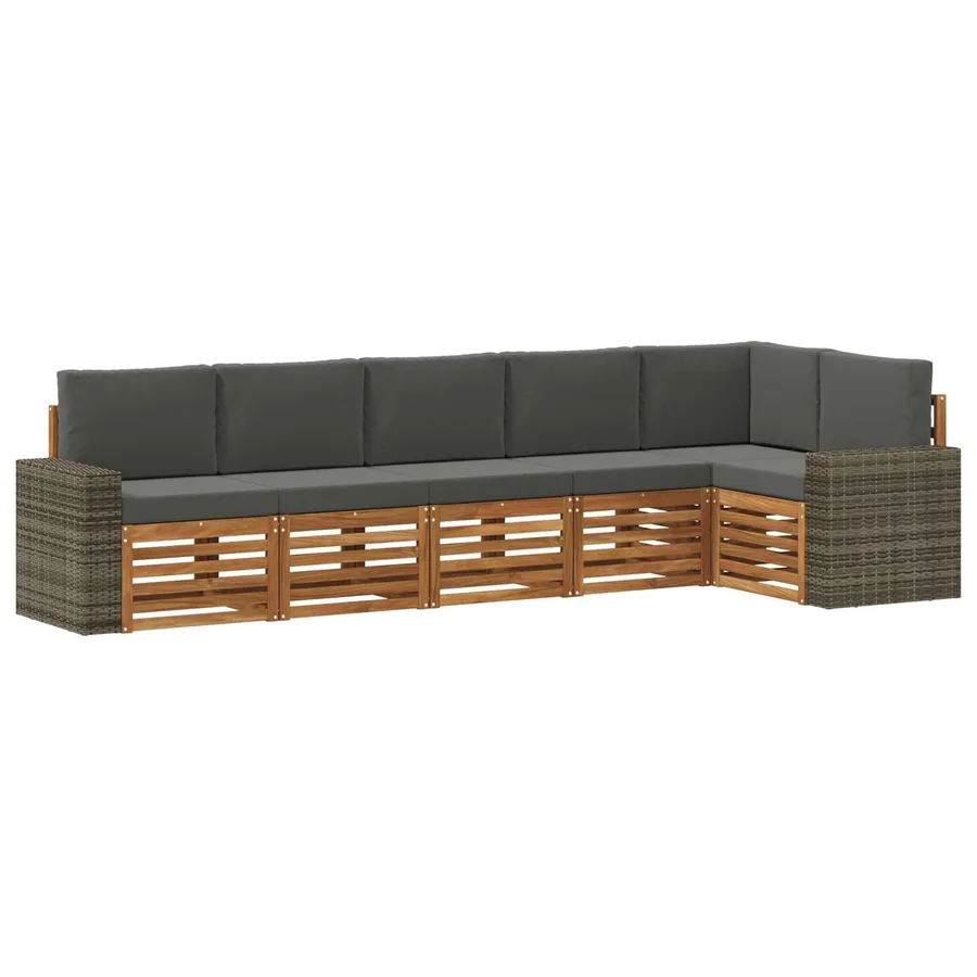 Ensemble de canapé d'angle 6 pcs Naturel et Anthracite - 2