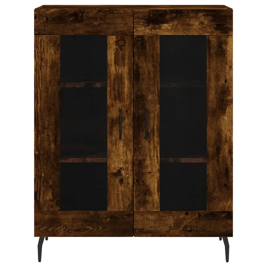 Buffet haut Chêne fumé 69,5x34x180 cm Bois d'ingénierie - 8