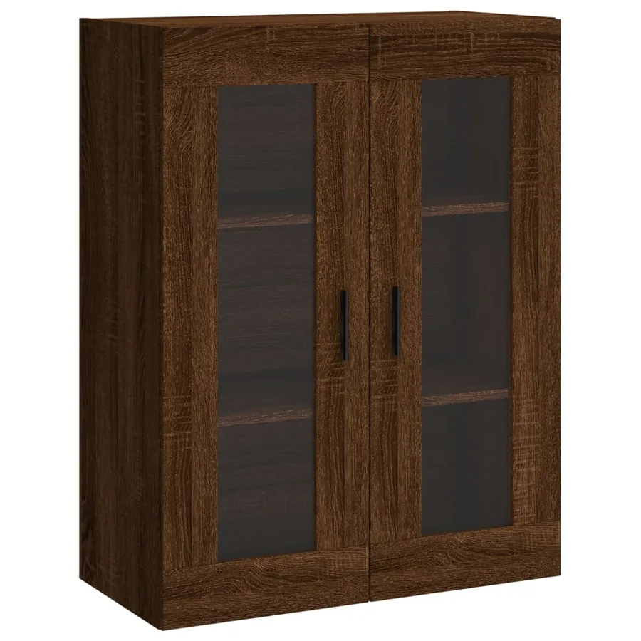 Buffet haut Chêne marron 69,5x34x180 cm Bois d'ingénierie - 5