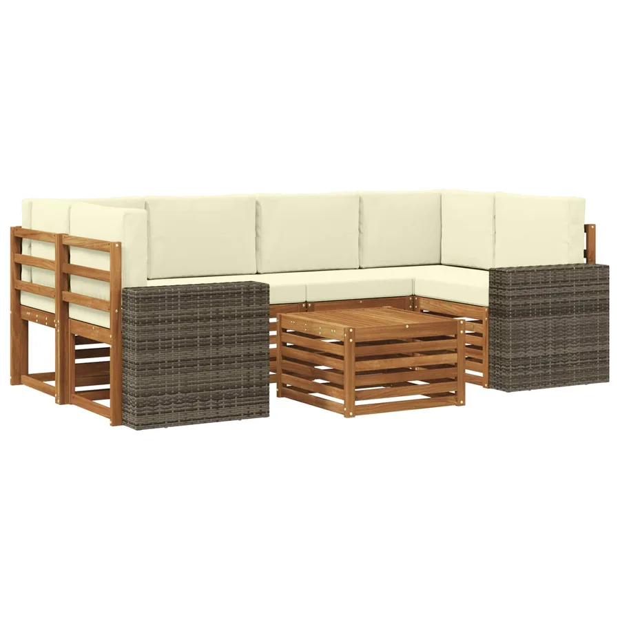 Ensemble de canapés d'extérieur 7 pcs Naturel et Crème - 2