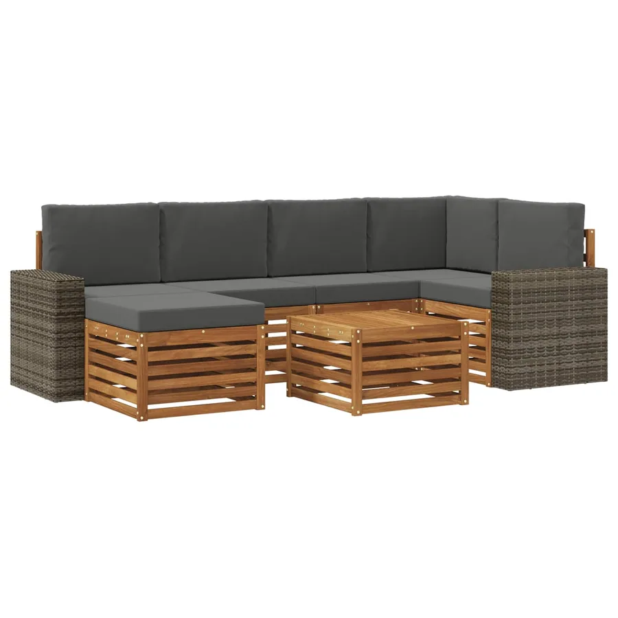 Ensemble de canapé d'angle 7 pcs Naturel et Anthracite - 2