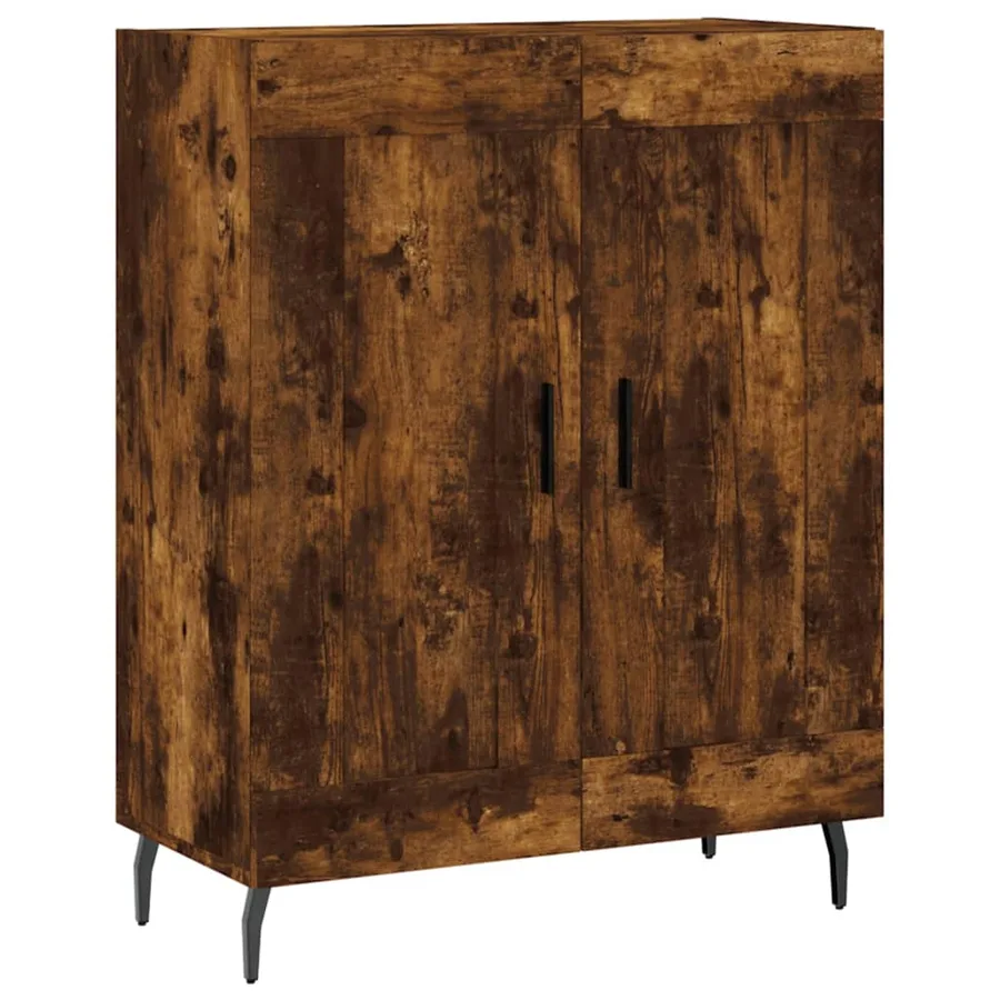 Buffet haut Chêne fumé 69,5x34x180 cm Bois d'ingénierie - 7