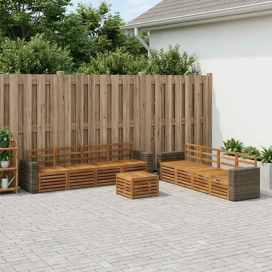 Ensembles de canapés 9 pcs Bois d'Acacia Massif