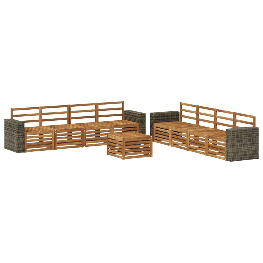 Ensembles de canapés 9 pcs Bois d'Acacia Massif - 2