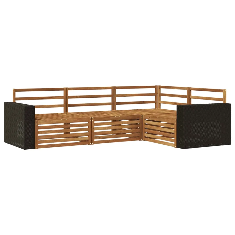 Ensemble de canapés d'extérieur 4 pcs Naturel - 2