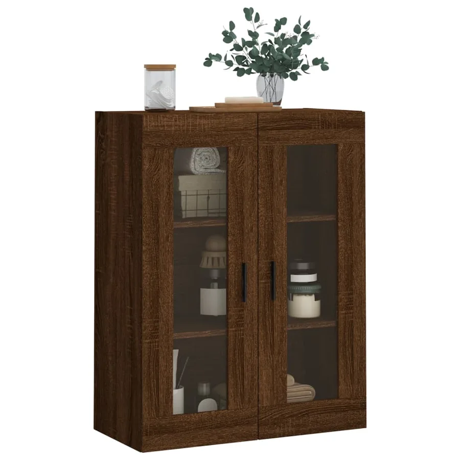 Armoire murale chêne marron 69,5x34x90 cm - 4
