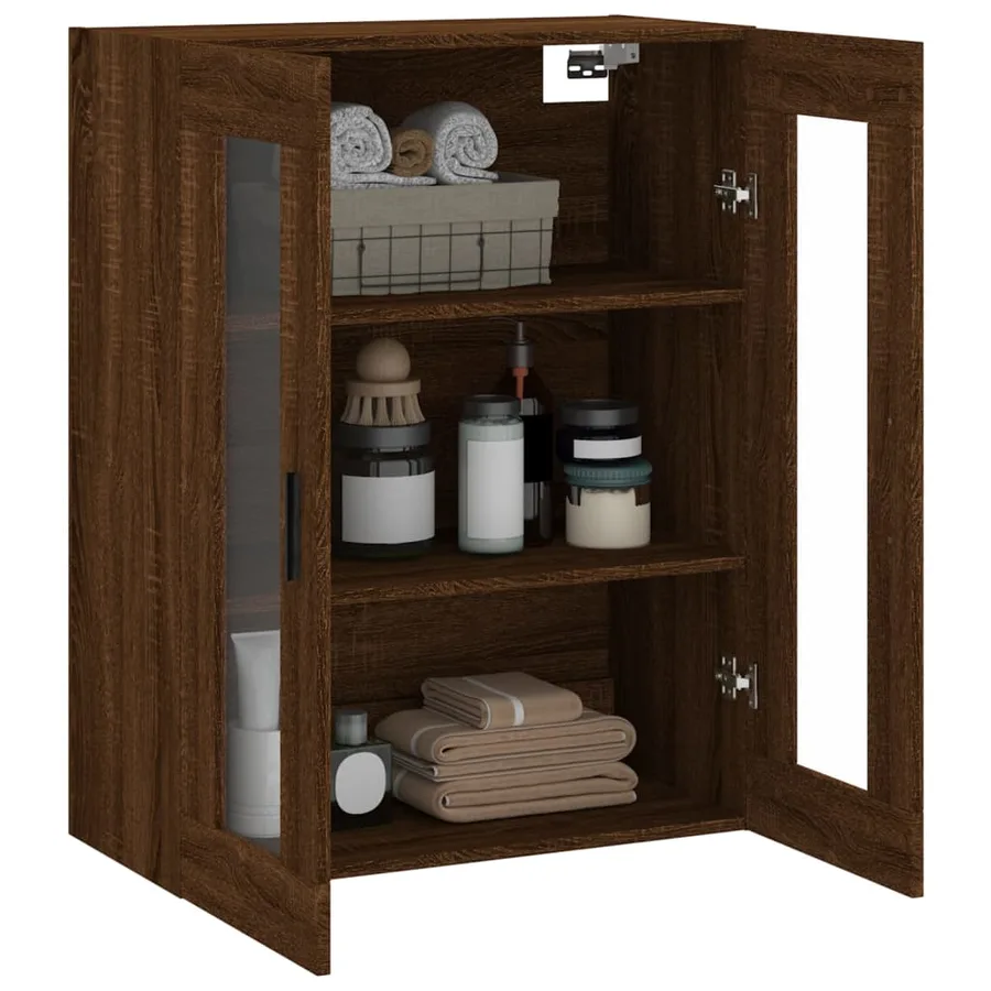 Armoire murale chêne marron 69,5x34x90 cm - 5