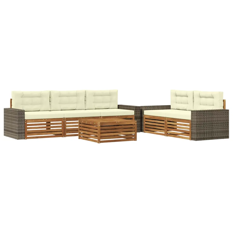 Ensemble de canapés d'extérieur 6 pcs Naturel et Crème - 2