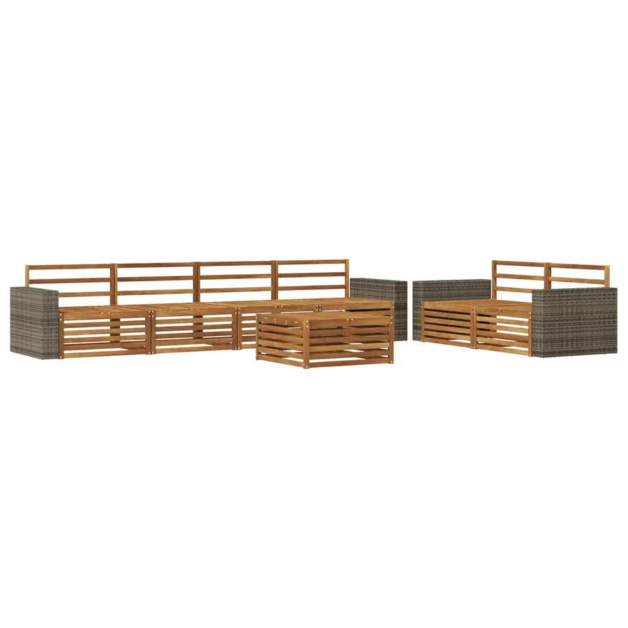 Ensemble de canapés d'extérieur 7 pcs Naturel - 2