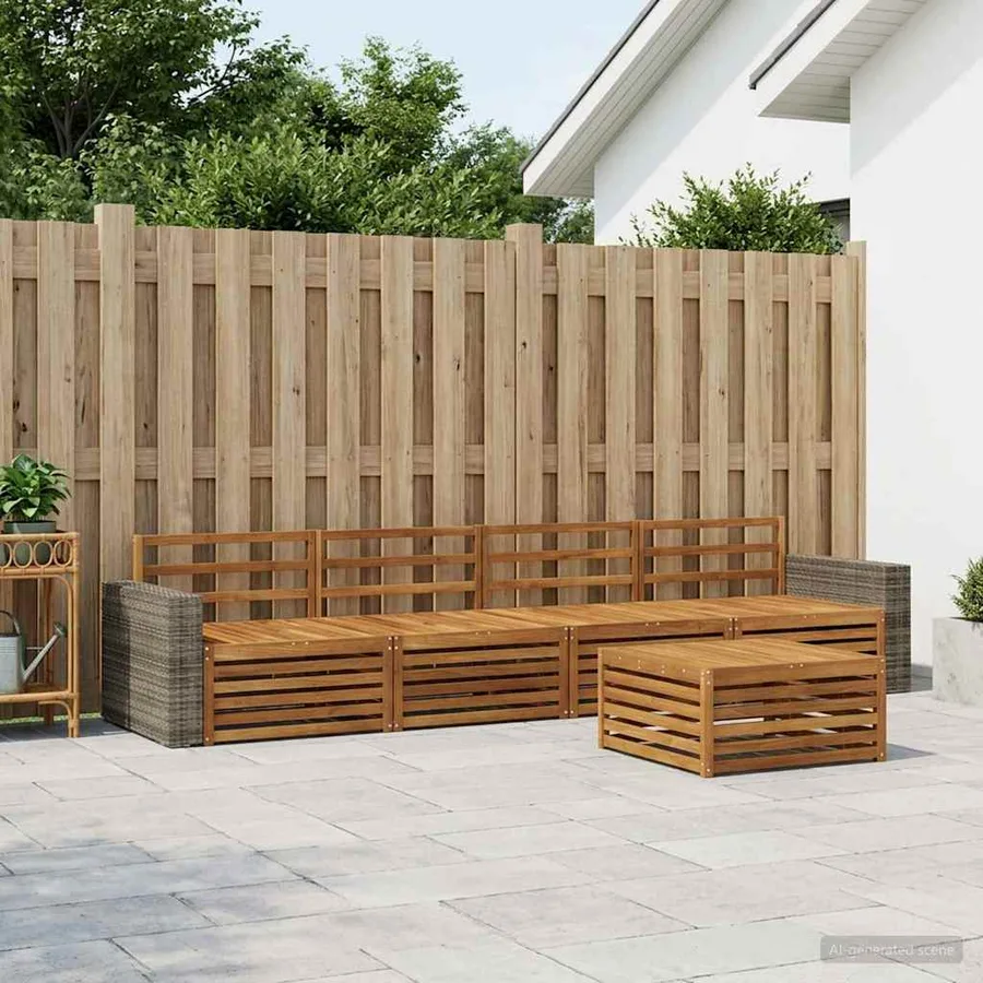 Ensemble de canapés d'extérieur 7 pcs Naturel - 3