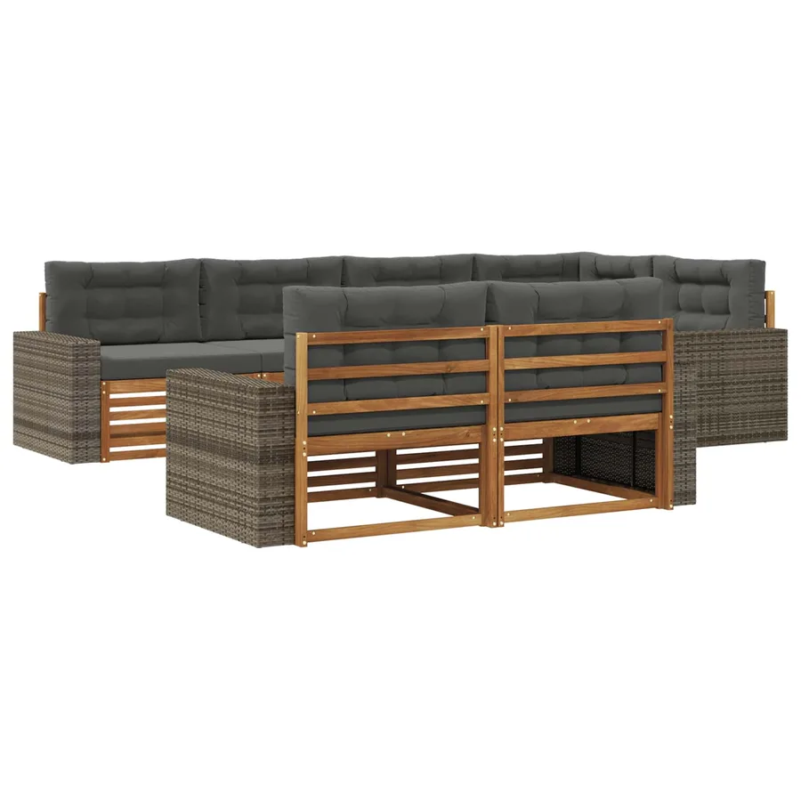 Ensemble de canapés d'extérieur 7 pcs Naturel et Anthracite - 2
