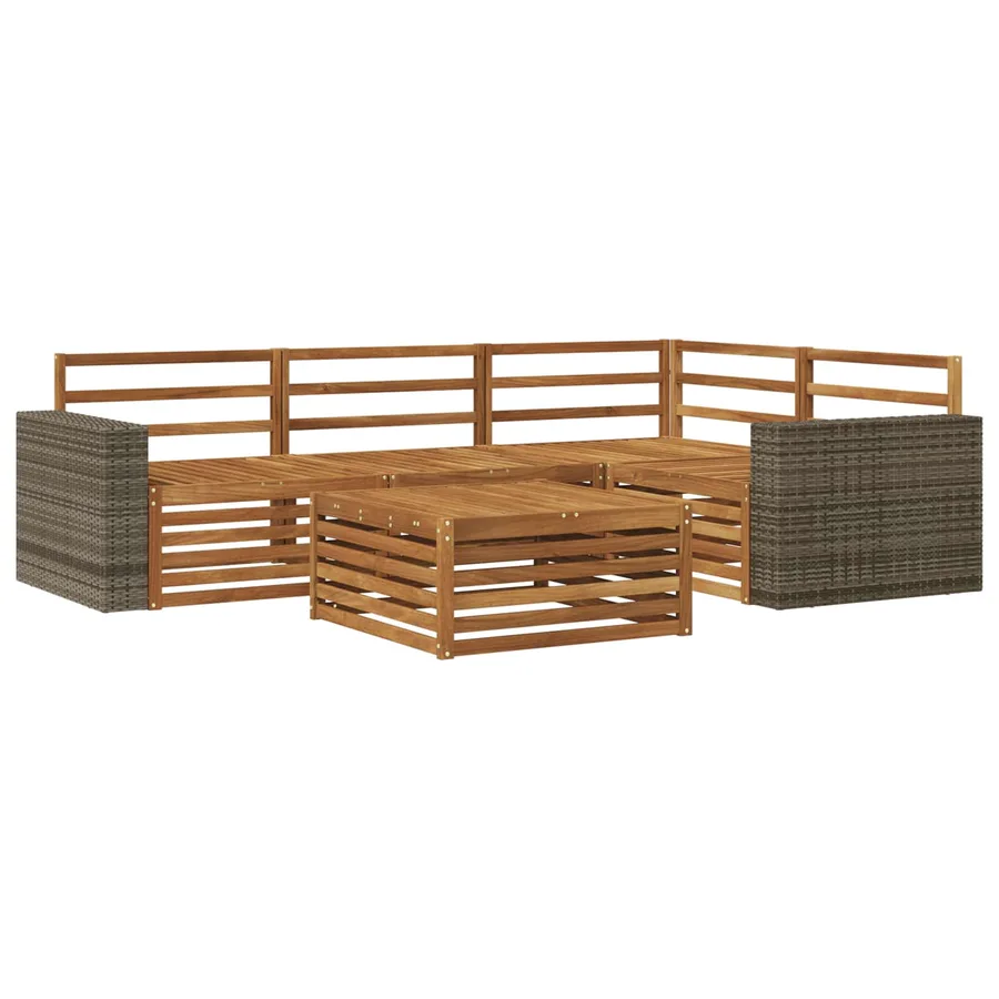 Ensemble de canapés d'extérieur 5 pcs Naturel 79 x 79 x 37 cm - 2