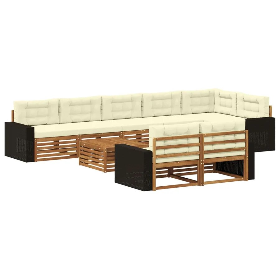 Ensemble de canapés d'extérieur avec coussin 9 pcs - 2