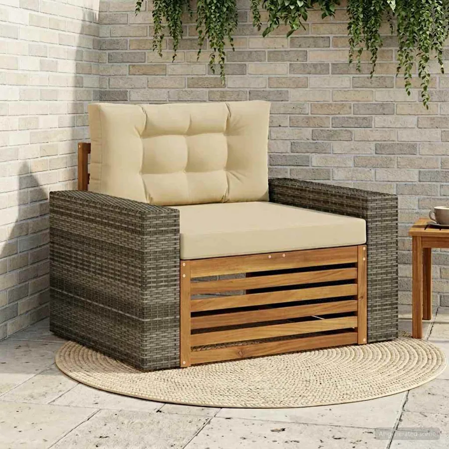 Sofa de milieu extérieur Bois d'Acacia Massif Naturel