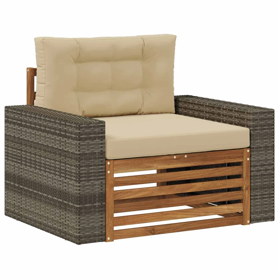 Sofa de milieu extérieur Bois d'Acacia Massif Naturel - 2