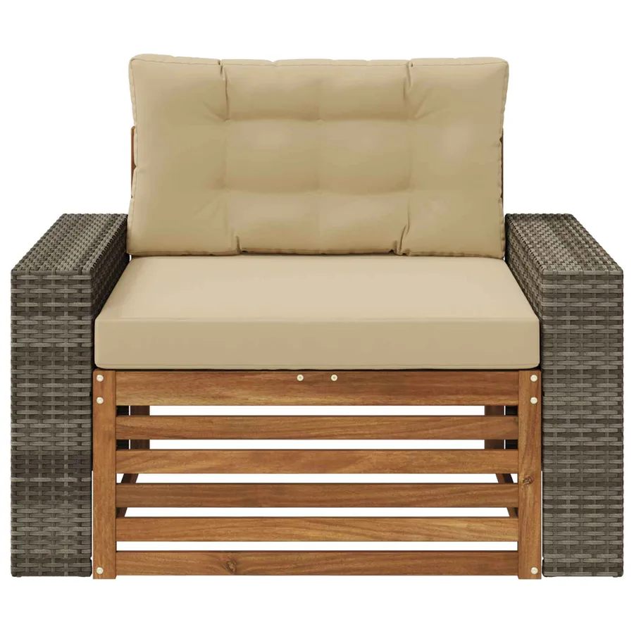 Sofa de milieu extérieur Bois d'Acacia Massif Naturel - 3