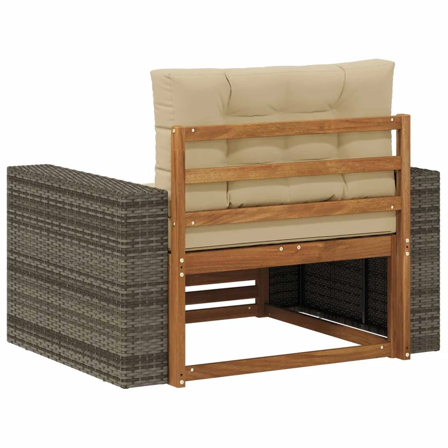 Sofa de milieu extérieur Bois d'Acacia Massif Naturel - 5