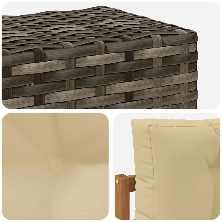 Sofa de milieu extérieur Bois d'Acacia Massif Naturel - 6