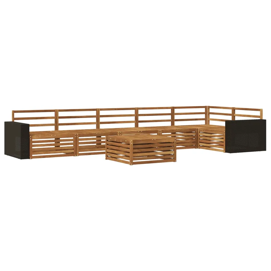 Ensemble de canapés d'extérieur 7 pcs Naturel 79 x 79 x 37 cm - 2