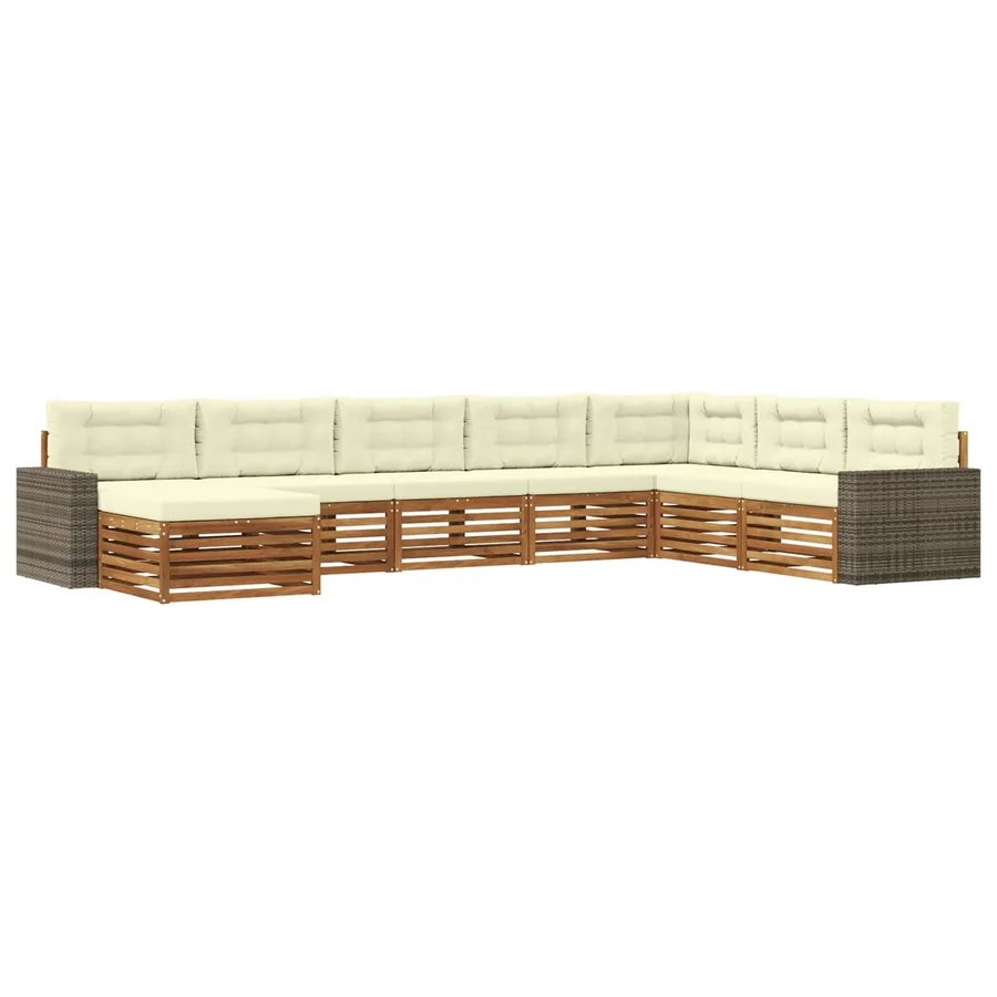 Ensemble de canapés d'extérieur 8 pcs Naturel et Crème - 2