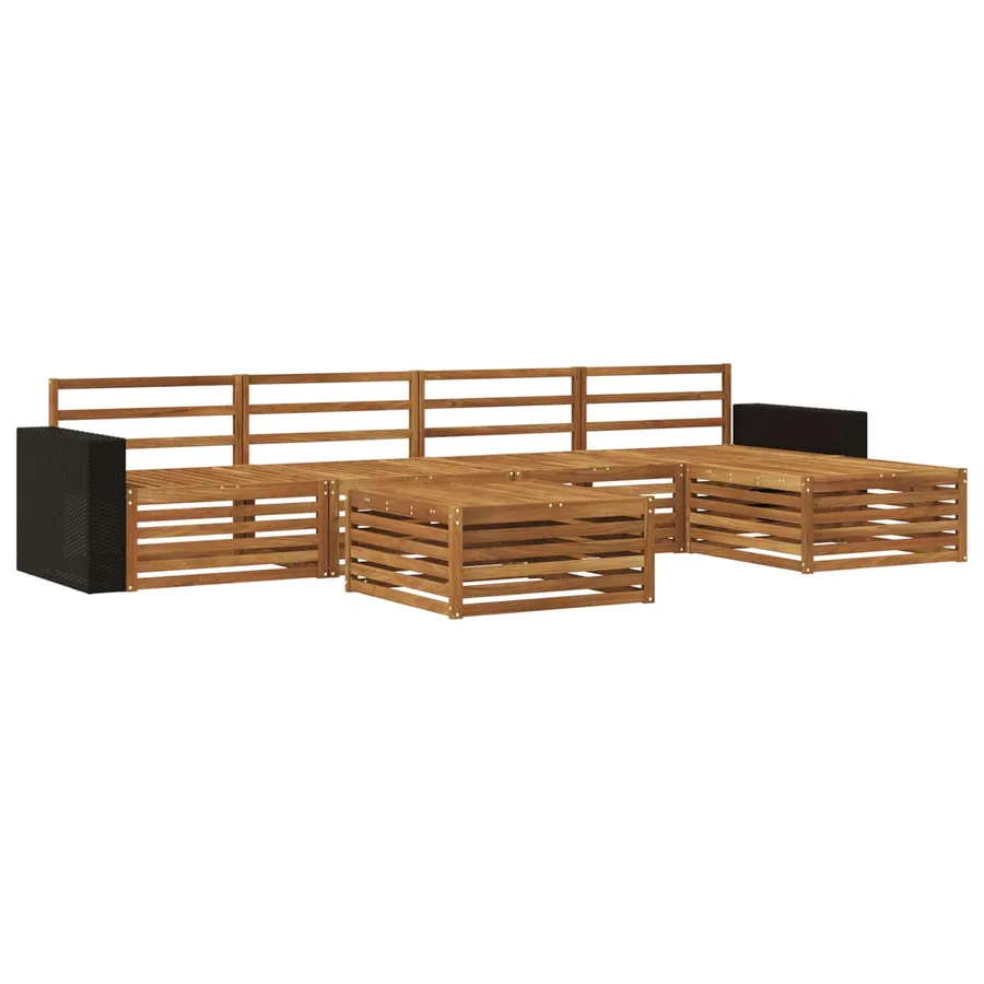 Ensemble de canapés d'extérieur 6 pcs Naturel 79 x 79 x 37 cm - 2