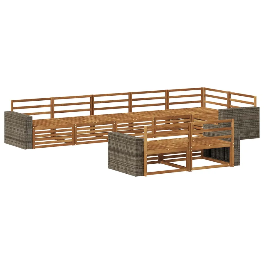 Ensemble de canapés d'extérieur 8 pcs Naturel - 2