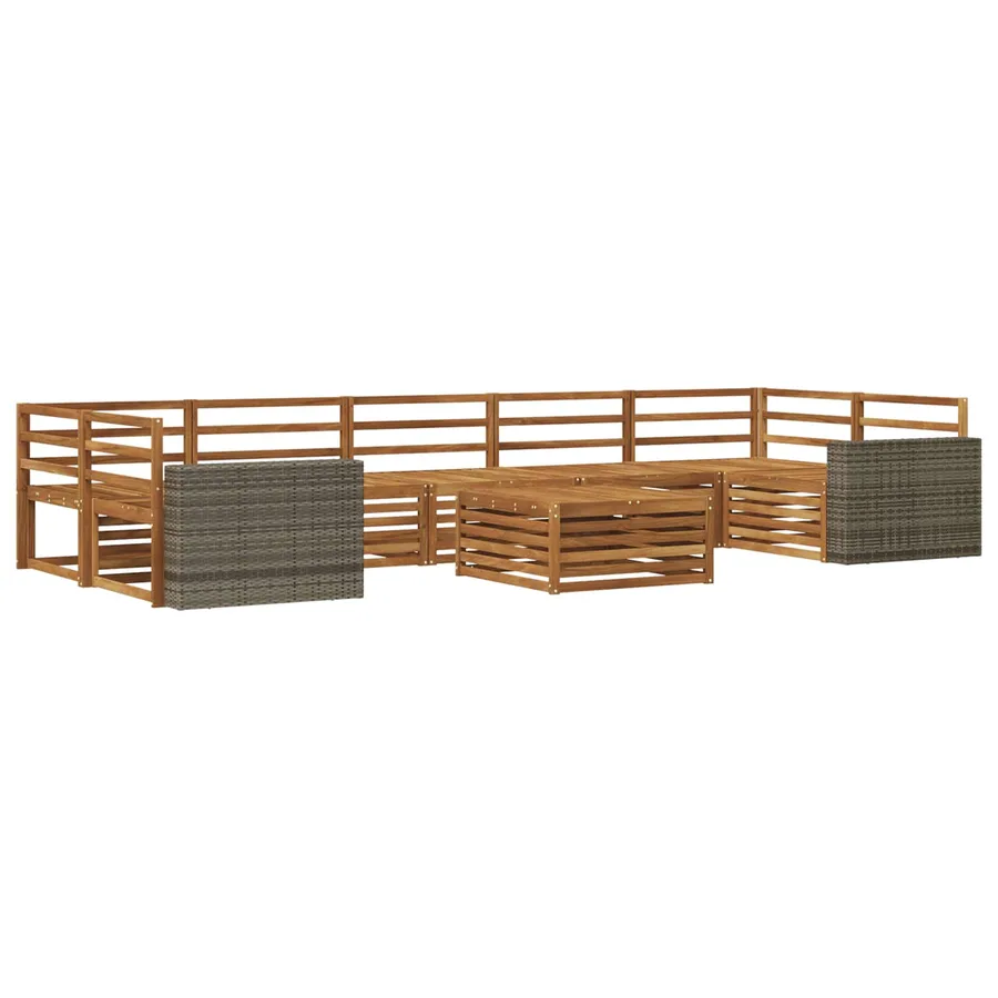Ensemble de canapés d'extérieur 8 pcs Naturel - 2