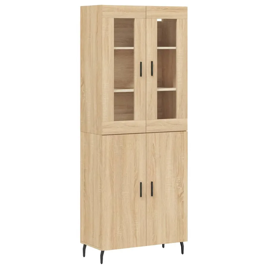 Buffet haut Chêne sonoma 69,5x34x180 cm Bois d'ingénierie - 2