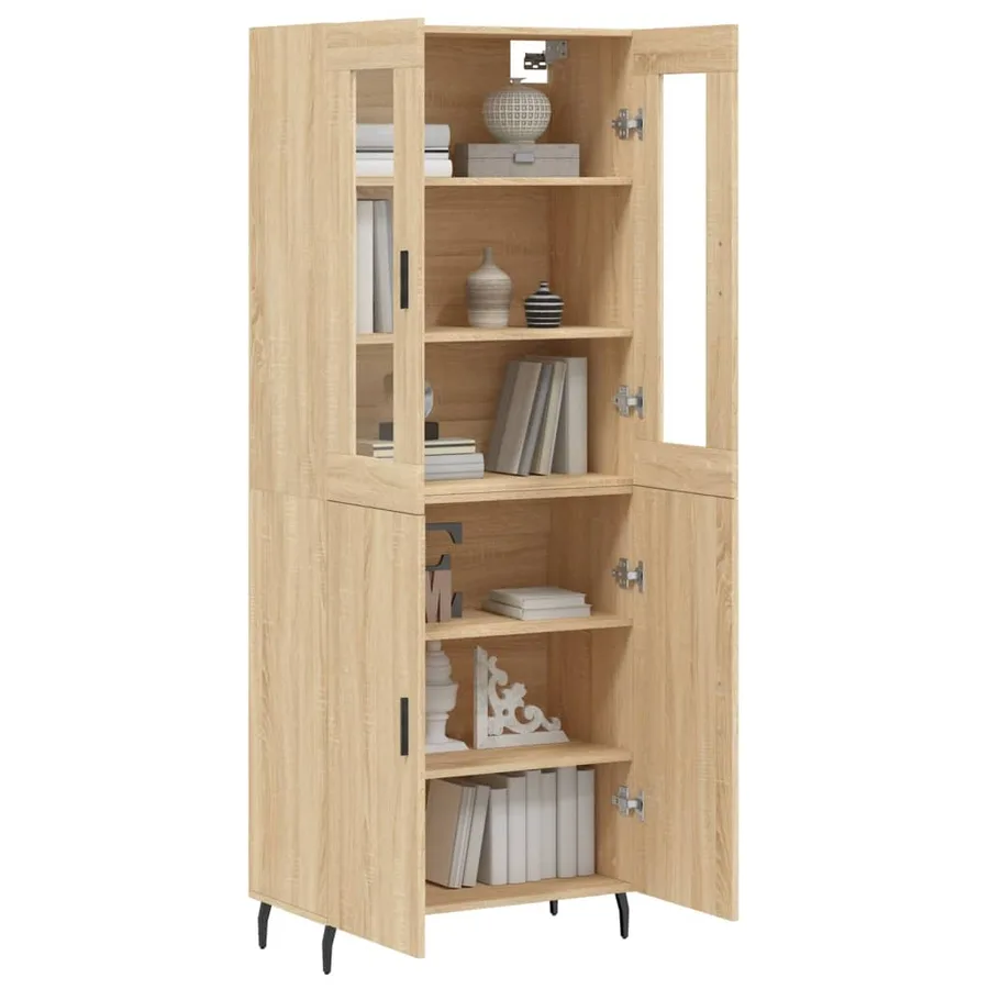 Buffet haut Chêne sonoma 69,5x34x180 cm Bois d'ingénierie - 3