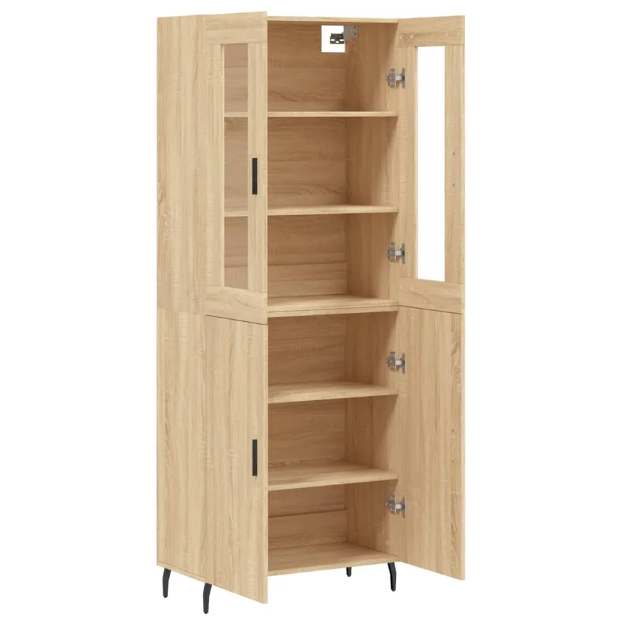 Buffet haut Chêne sonoma 69,5x34x180 cm Bois d'ingénierie - 4