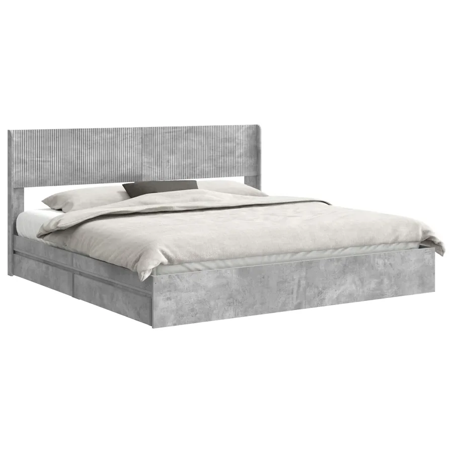 Cadre de lit avec rangement et tête de lit 2 pc - 2