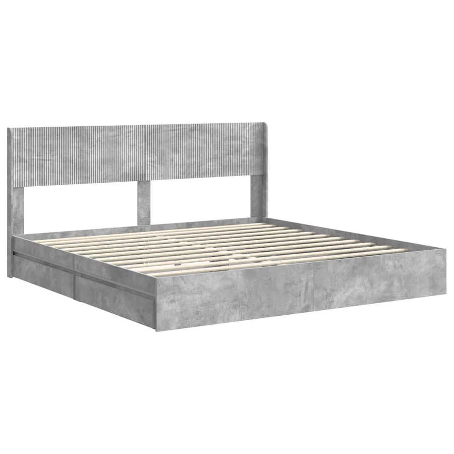 Cadre de lit avec rangement et tête de lit 2 pc - 4