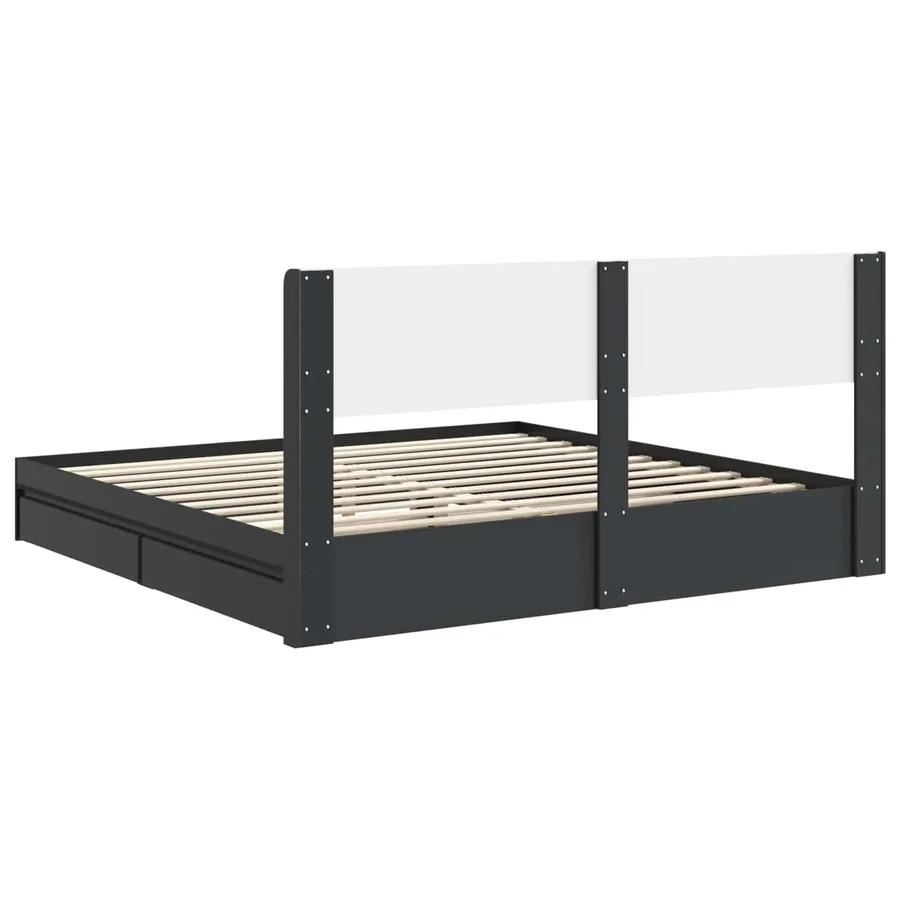 Cadre de lit avec rangement et tête de lit 2 pc - 7