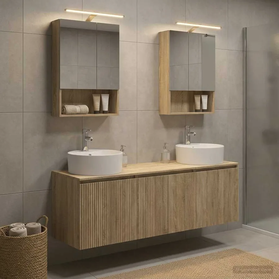 Ensemble d'armoire de salle de bain 5 pcs Chêne Sonoma - 4
