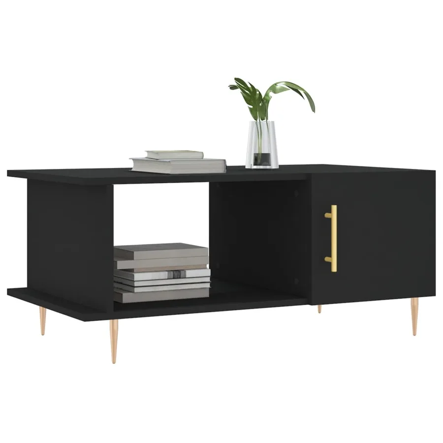 Table basse noir 90x50x40 cm bois d'ingénierie - 3