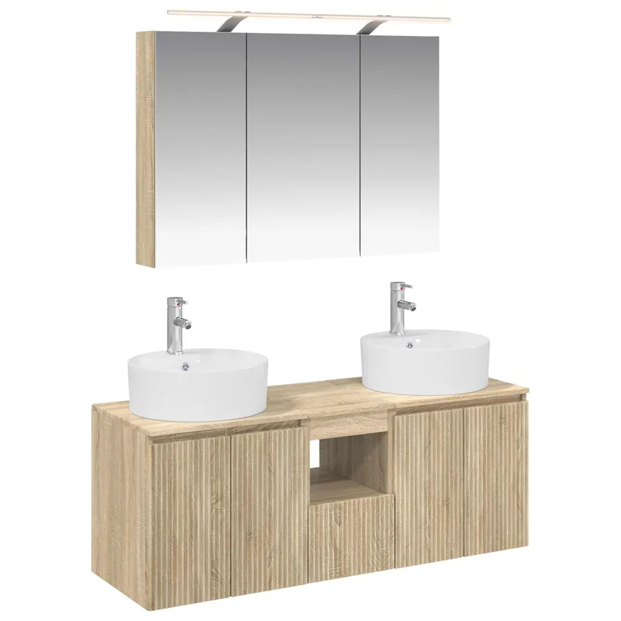 Ensemble d'armoire de salle de bain 4 pcs Chêne Sonoma - 2