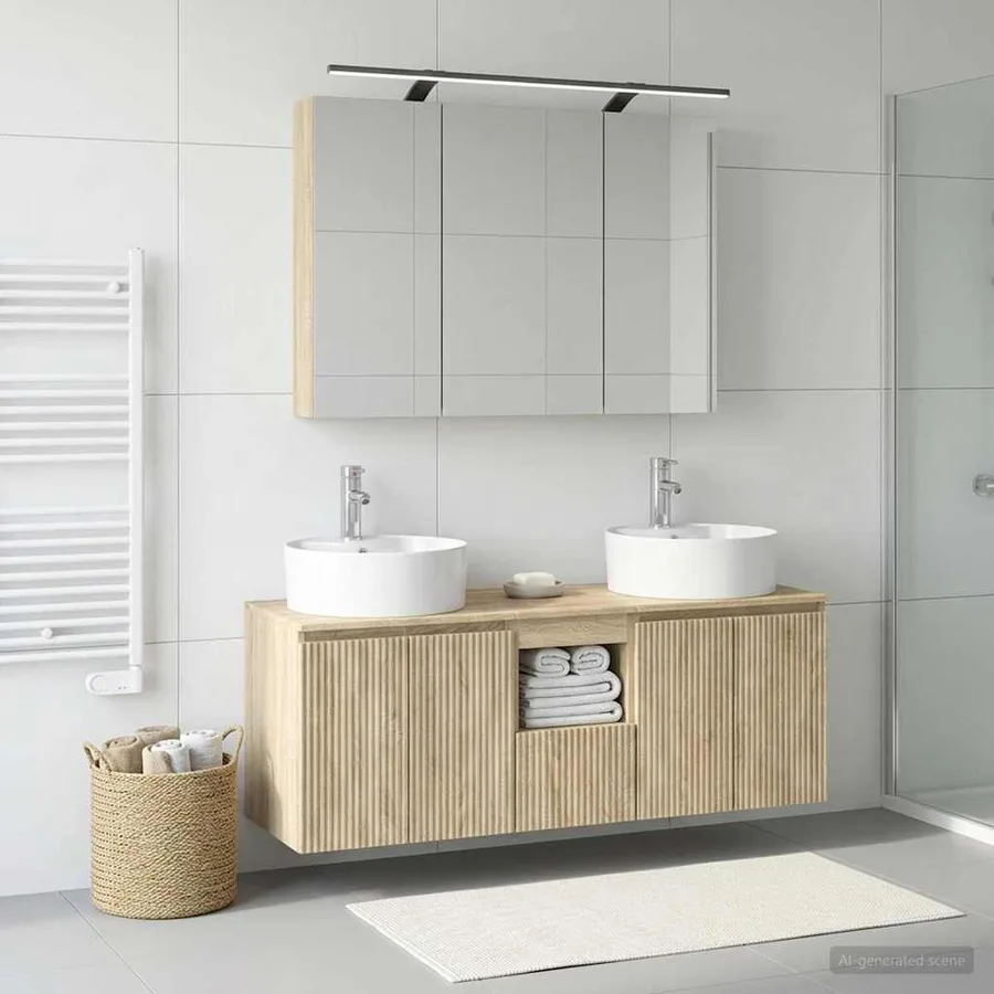 Ensemble d'armoire de salle de bain 4 pcs Chêne Sonoma - 4