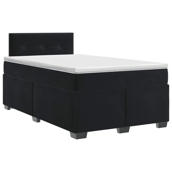 Lit boxspring avec matelas Noir 120 x 200 cm Velours