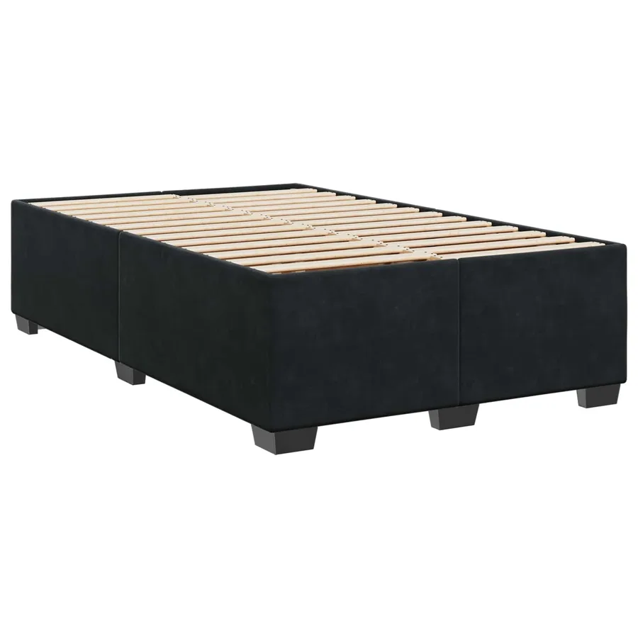 Lit boxspring avec matelas Noir 120 x 200 cm Velours - 4