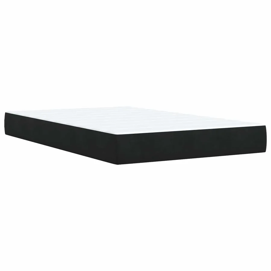 Lit boxspring avec matelas Noir 120 x 200 cm Velours - 5