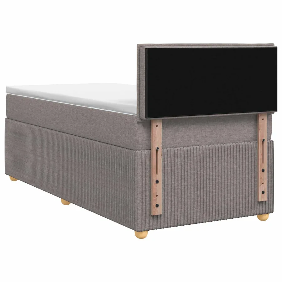 Lit boxspring avec matelas Taupe 90 x 200 cm Tissu - 7