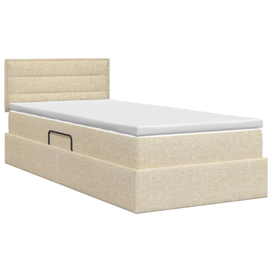 Lit avec rangement et matelas Crème 90 x 200 cm - 7