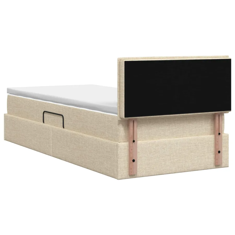 Lit avec rangement et matelas Crème 90 x 200 cm - 8