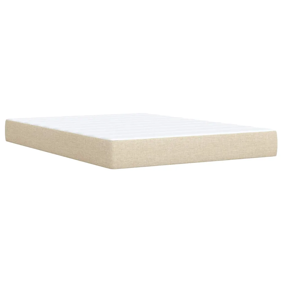 Lit boxspring avec matelas Crème 140 x 190 cm Tissu - 5